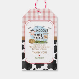 Mooove Over Birthday Favor Sticker Geschenkanhänger