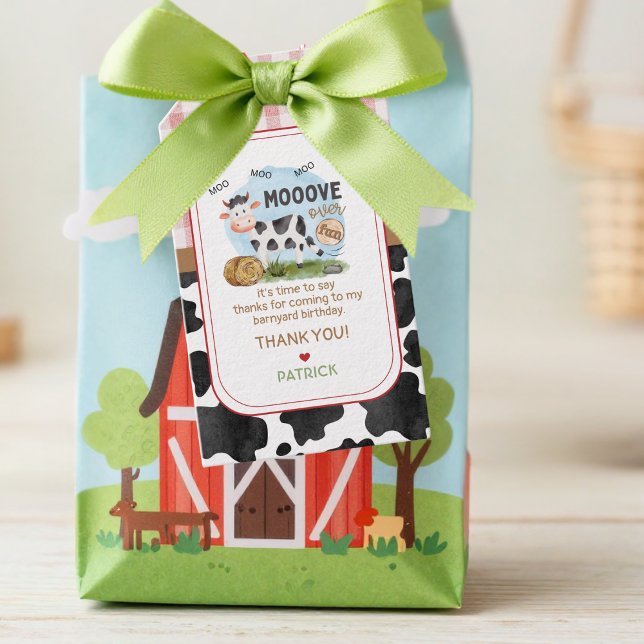 Mooove Over Birthday Favor Sticker Geschenkanhänger (Von Creator hochgeladen)