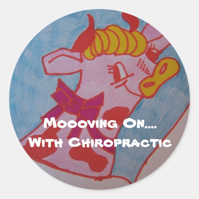 Moooving auf….Mit Chiropraktik Runder Aufkleber (Vorderseite)