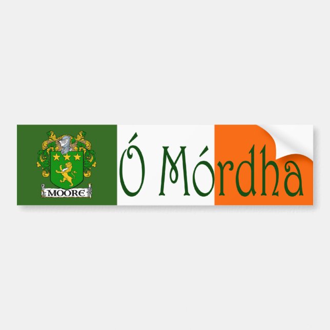 Moore Clan Irish/English Flag Autoaufkleber (Vorne)