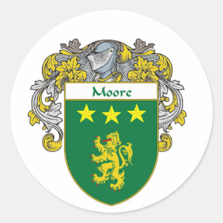 Moore Coat of Arms (Mantled) Runder Aufkleber