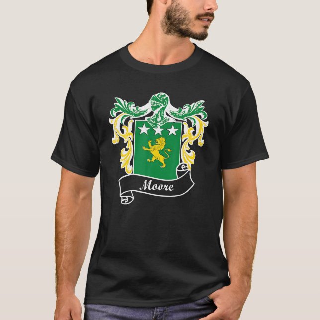 Moore Coat of Arms Nachname Nachname Familienwappe T-Shirt (Vorderseite)