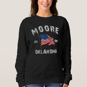 Moore Oklahoma Ok USA Sterne Streifen Vintage Stil Sweatshirt
