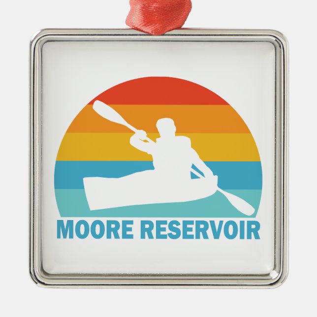 Moore Reservoir New Hampshire Kayak Ornament Aus Metall (Vorne)
