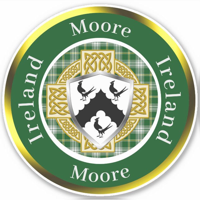 Moore Shield & Celtic Cross Personalisiert Aufkleber (Vorderseite)
