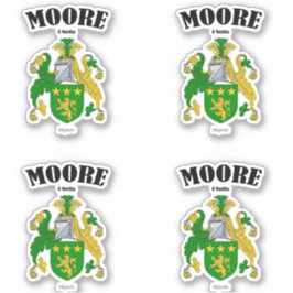 Moore Wappen Irish Translation & Meaning (x4) Aufkleber