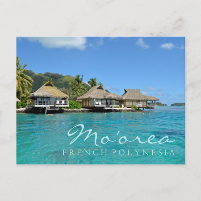 Moorea auf Französisch-Polynesien mit luxuriösen B Postkarte (Vorderseite)