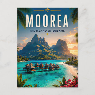 🌴 Moorea Französisch-Polynesien Luxus-Hausdekorat Postkarte