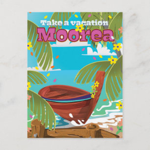 Moorea Französisch-Polynesien Reiseplakat Postkarte
