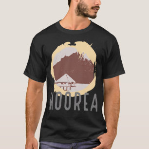 Moorea Französisch-Polynesien Vintage-Palmen Stran T-Shirt