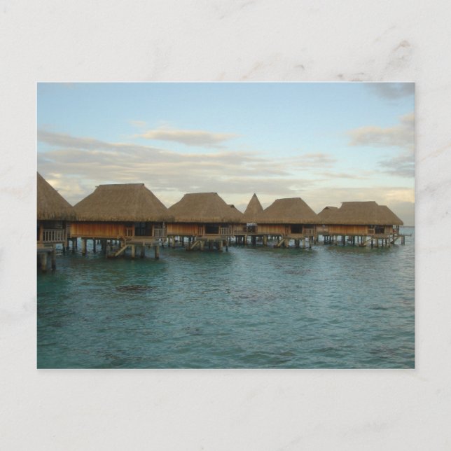 Moorea Huts in Dusk Postkarte (Vorderseite)