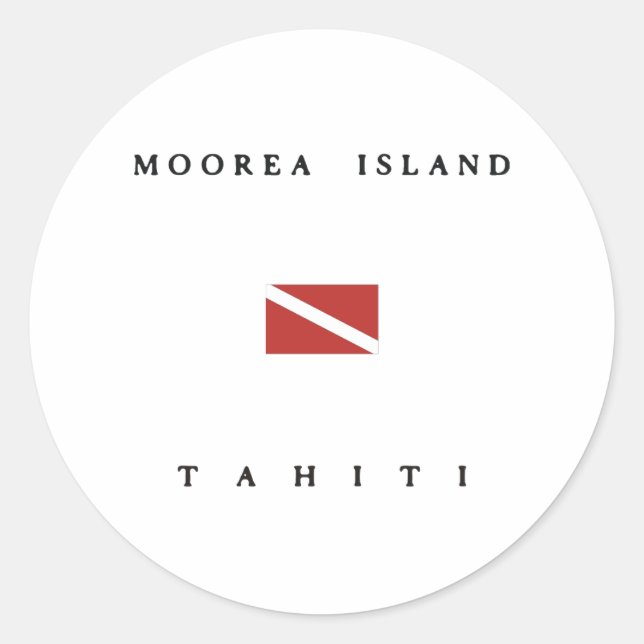 Moorea Island Tahiti Scuba Dive Flag Aufkleber (Vorderseite)
