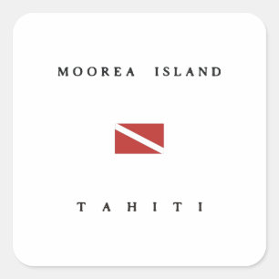 Moorea Island Tahiti Scuba Dive Flag Aufkleber