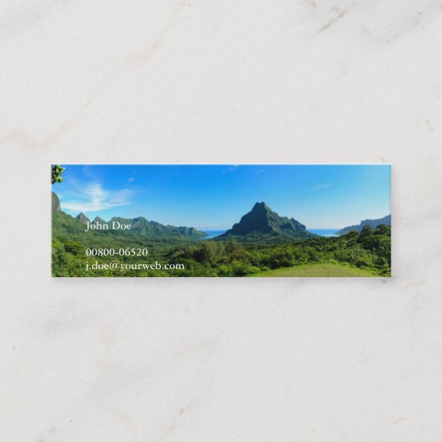 Moorea Panorama-Visitenkarte mit Kontaktdetails Mini Visitenkarte (Vorderseite)
