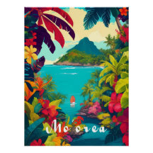 Moorea Polynesien Reiseplakat