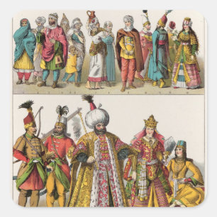 Moorish-und das Türkische-Kleid Quadratischer Aufkleber