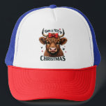 Moory Christmas Niedliche Kuh trägt Santa Truckerkappe<br><div class="desc">Weihnachten,  Niedliche Kuh,  Weihnachtsmann tragen,  Weihnachtsvieh,  Weihnachten,  Kuh,  Tier, </div>