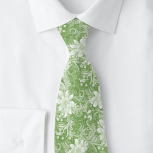 Moos Floral Batik Krawatte