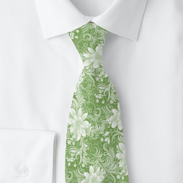 Moos Floral Batik Krawatte (Von Creator hochgeladen)