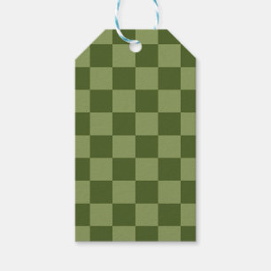 Moos Green Checkerboard Geschenkanhänger