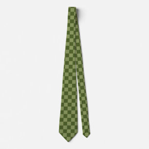 Moos Green Checkerboard Krawatte