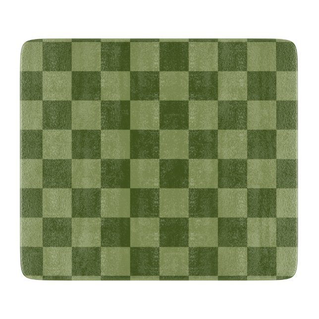 Moos Green Checkerboard Schneidebrett (Vorderseite)