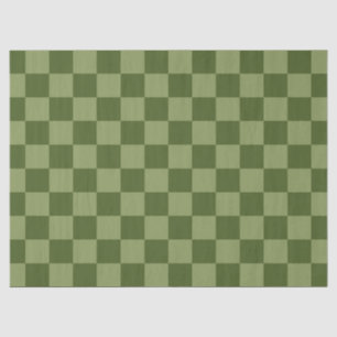 Moos Green Checkerboard Seidenpapier