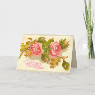 Moos Rose Viktorianisch Weihnachtskarte Feiertagskarte