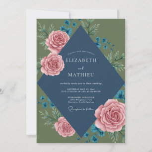 Moos-Schiefer-Blatt-Hochzeit Einladung
