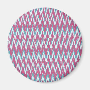 Moosbeere und aquamarines iKat Zickzack-Muster Magnet
