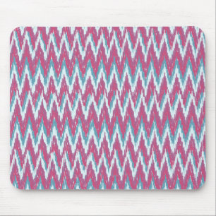 Moosbeere und aquamarines iKat Zickzack-Muster Mousepad