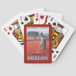 Moosbeersumpf-Ernte-Vintages Reise-Plakat Spielkarten