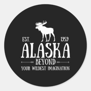 Moose Alaska Letzte Grenze Alaska Bär Runder Aufkleber
