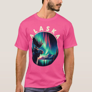 Moose Alaska Nordlichter Aurora Blick Vacati T-Shirt