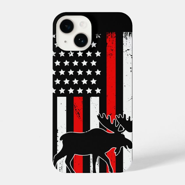 Moose American Flag iPhone Hülle (Rückseite)