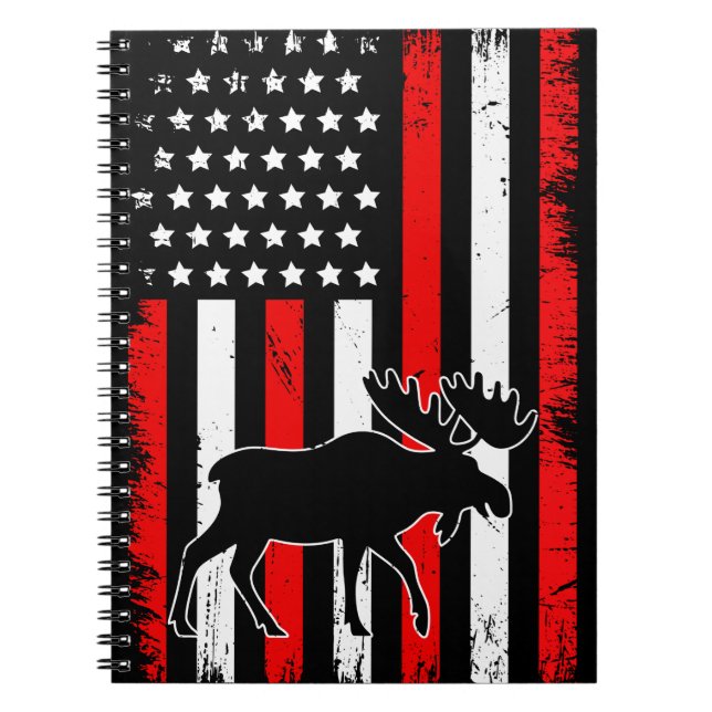 Moose American Flag Notizblock (Vorderseite)