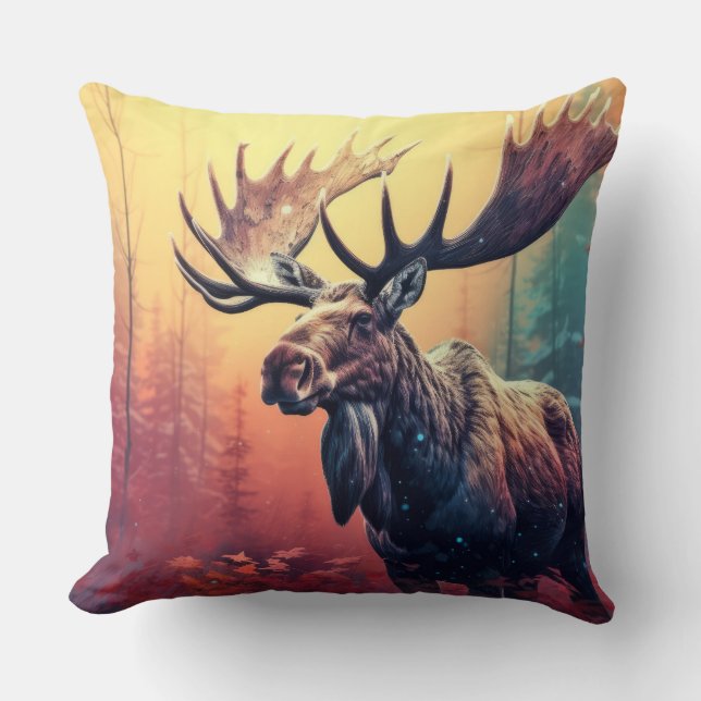 Moose Animal Wildlife Wilder Wilde Kissen (Vorderseite)