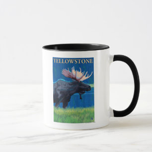 Moose at Night - Yellowstone Nationalpark Tasse