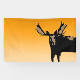 Moose at Sunset - Original Wildlife Art Banner