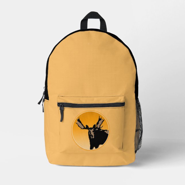 Moose at Sunset - Original Wildlife Art Bedruckter Rucksack (Vorderseite)