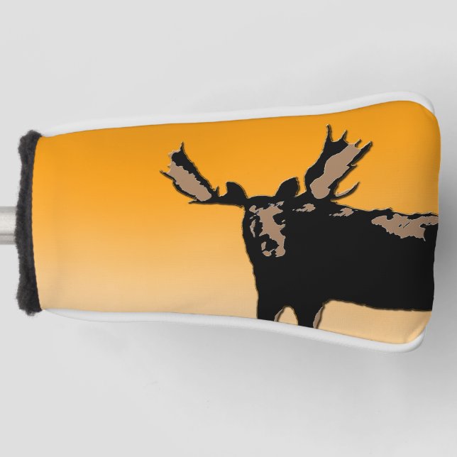 Moose at Sunset - Original Wildlife Art Golf Headcover (Vorderseite)