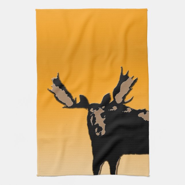 Moose at Sunset - Original Wildlife Art Handtuch (Vertikal)