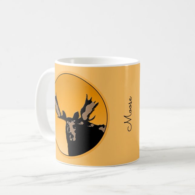 Moose at Sunset - Original Wildlife Art Kaffeetasse (Vorderseite Links)