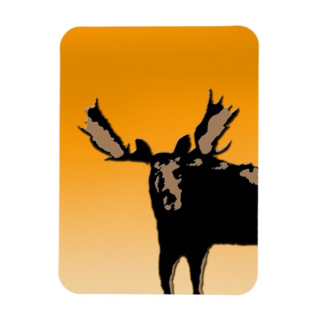 Moose at Sunset - Original Wildlife Art Magnet (Vertikal)