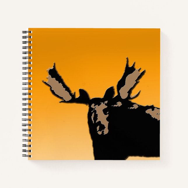 Moose at Sunset - Original Wildlife Art Notizbuch (Vorderseite)