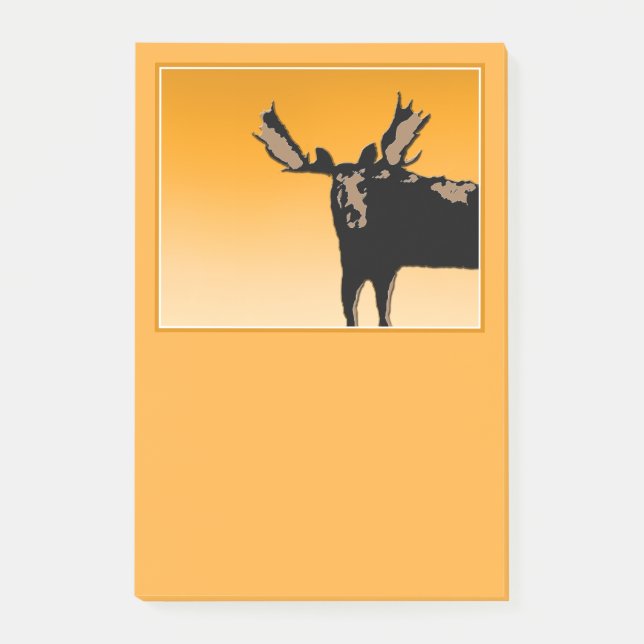 Moose at Sunset - Original Wildlife Art Post-it Klebezettel (Vorderseite)