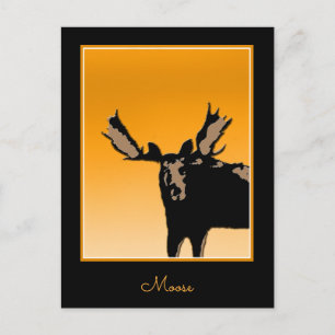 Moose at Sunset - Original Wildlife Art Postkarte