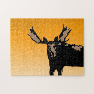 Moose at Sunset - Original Wildlife Art Puzzle