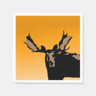 Moose at Sunset - Original Wildlife Art Serviette
