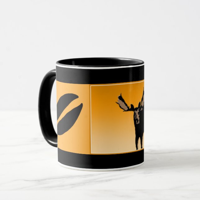 Moose at Sunset - Original Wildlife Art Tasse (Vorderseite Links)